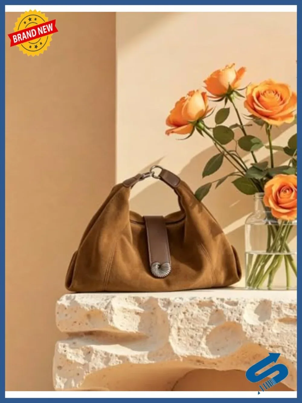 Suede Hobo Shoulder Bag Crossbody Slouchy Tote for Women